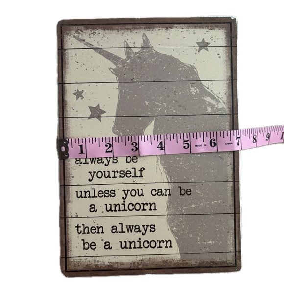 Designs by Cathy 7x10 Unicorn Wood Box Sign Black and Cream - Picture 4 of 5